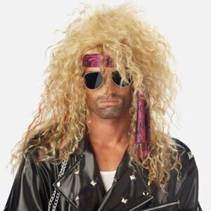 Spirit Long Blonde Heavy Metal Rocker Wig 80’s